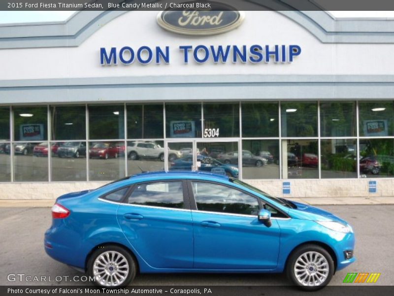 Blue Candy Metallic / Charcoal Black 2015 Ford Fiesta Titanium Sedan