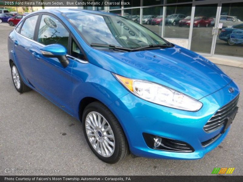 Blue Candy Metallic / Charcoal Black 2015 Ford Fiesta Titanium Sedan