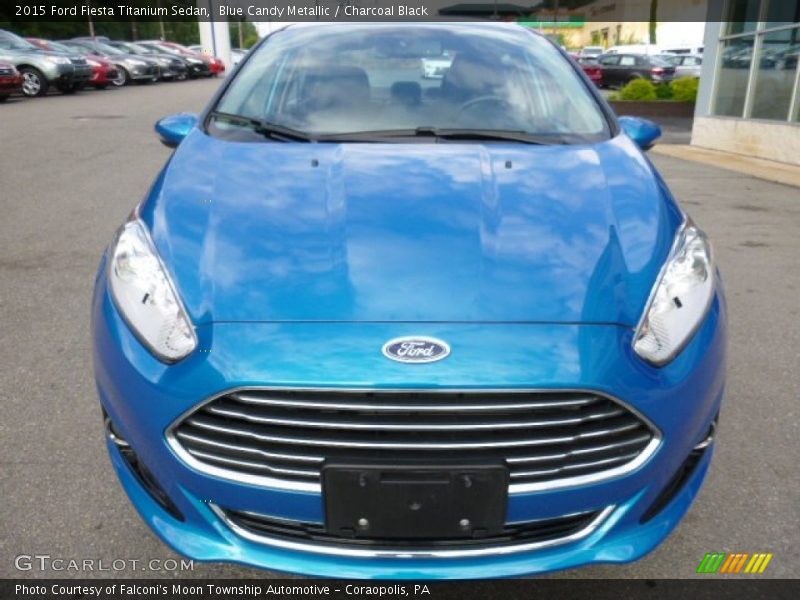 Blue Candy Metallic / Charcoal Black 2015 Ford Fiesta Titanium Sedan