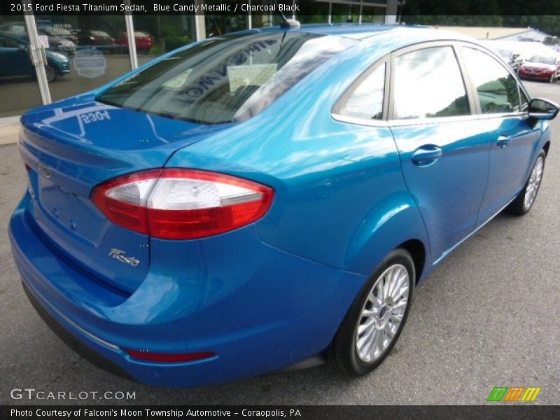Blue Candy Metallic / Charcoal Black 2015 Ford Fiesta Titanium Sedan