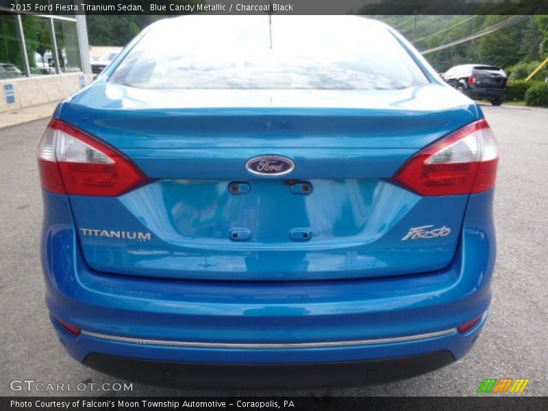 Blue Candy Metallic / Charcoal Black 2015 Ford Fiesta Titanium Sedan