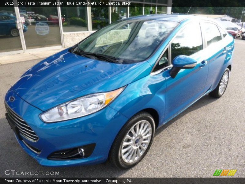 Blue Candy Metallic / Charcoal Black 2015 Ford Fiesta Titanium Sedan