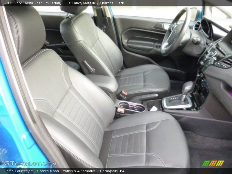Blue Candy Metallic / Charcoal Black 2015 Ford Fiesta Titanium Sedan
