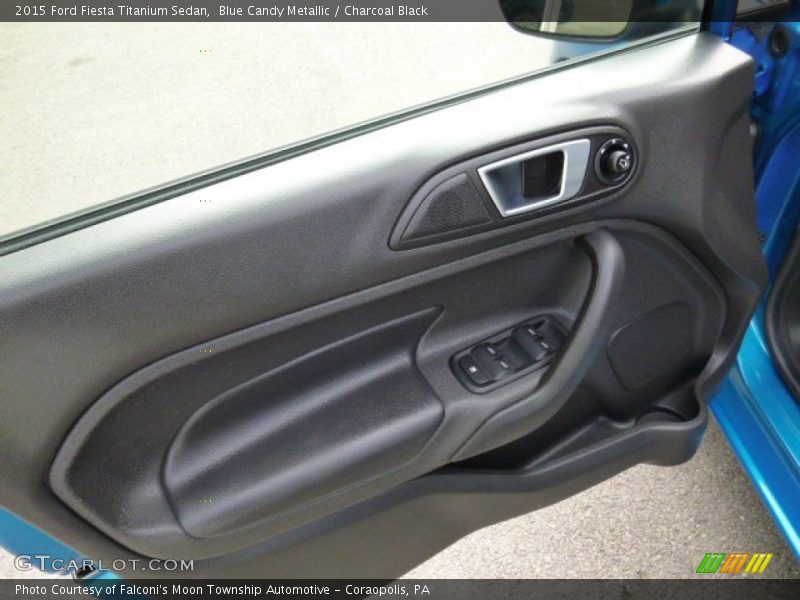 Blue Candy Metallic / Charcoal Black 2015 Ford Fiesta Titanium Sedan