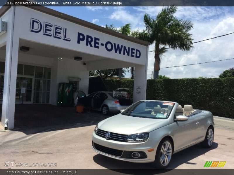 White Gold Metallic / Cornsilk Beige 2012 Volkswagen Eos Executive