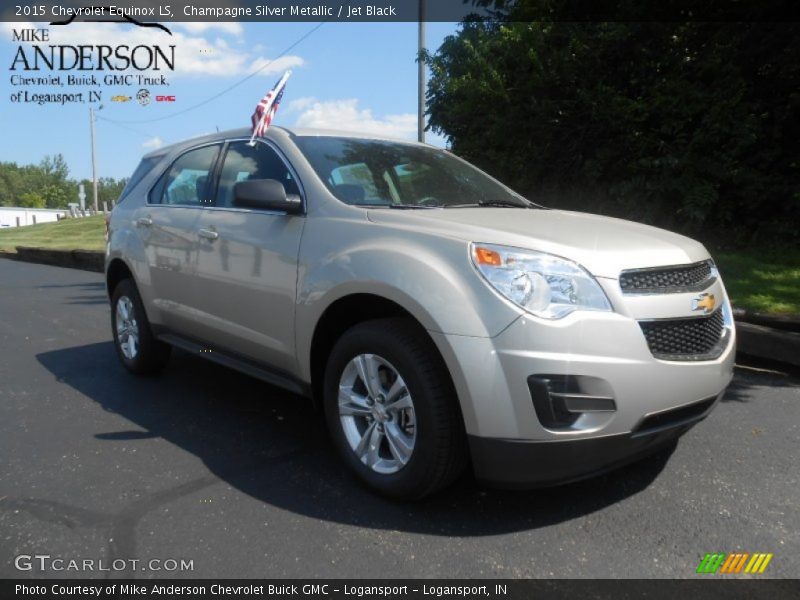 Champagne Silver Metallic / Jet Black 2015 Chevrolet Equinox LS