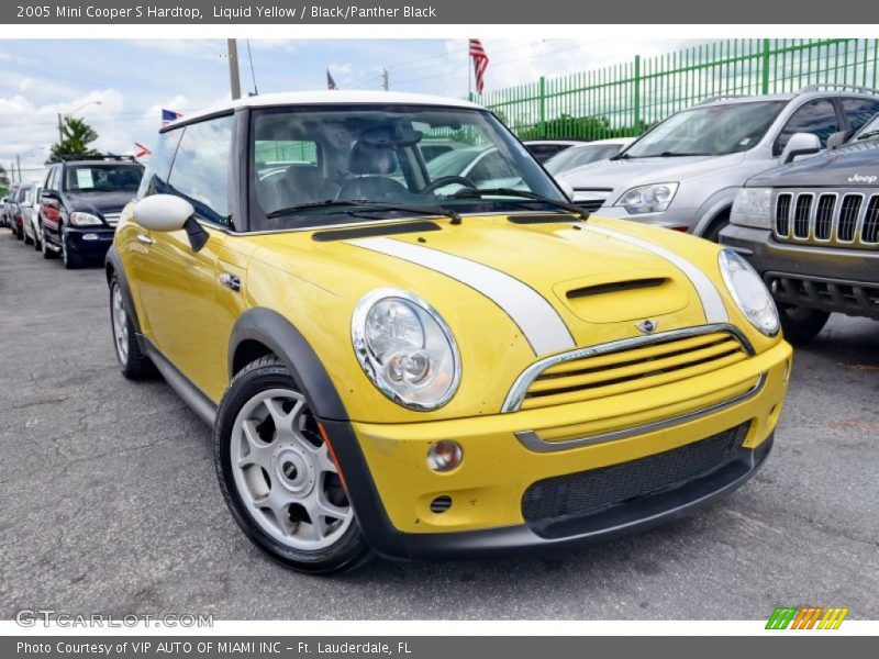 Liquid Yellow / Black/Panther Black 2005 Mini Cooper S Hardtop