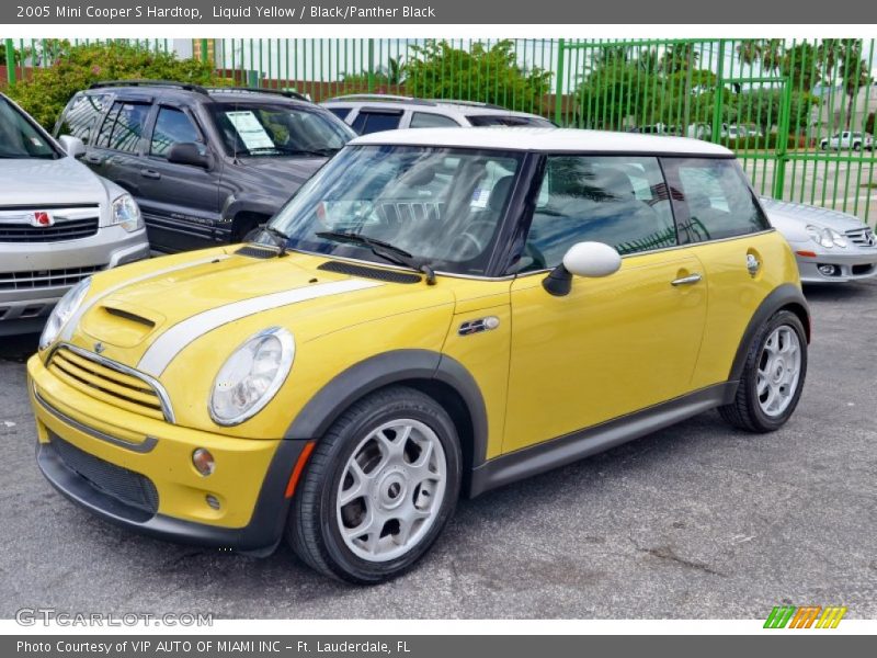 Liquid Yellow / Black/Panther Black 2005 Mini Cooper S Hardtop