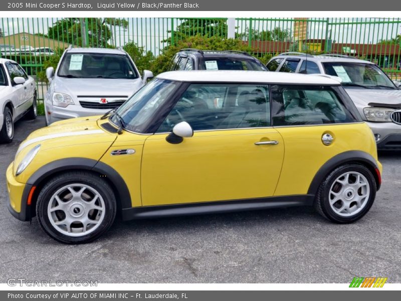 Liquid Yellow / Black/Panther Black 2005 Mini Cooper S Hardtop