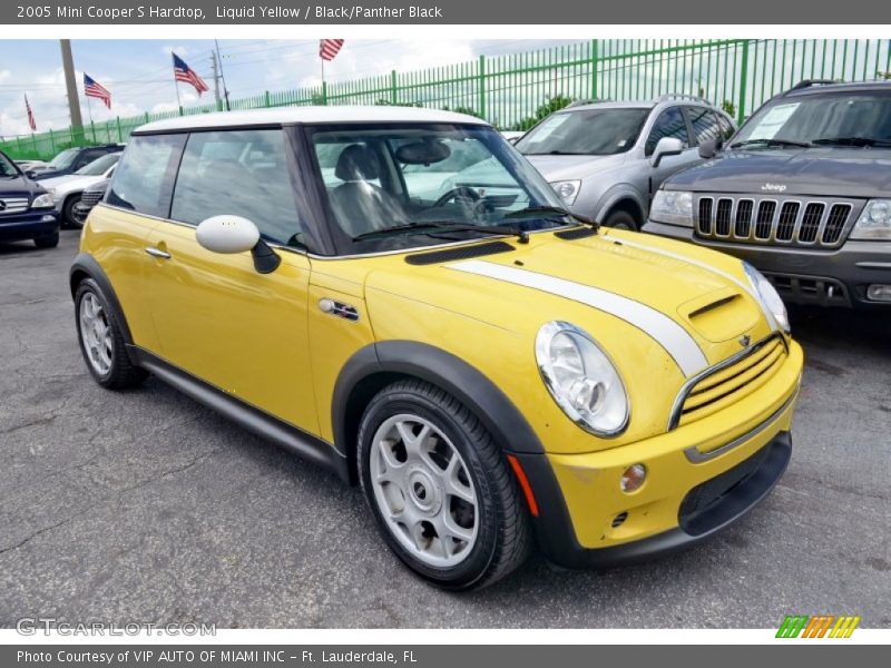 Liquid Yellow / Black/Panther Black 2005 Mini Cooper S Hardtop