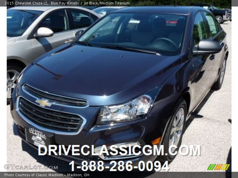 Blue Ray Metallic / Jet Black/Medium Titanium 2015 Chevrolet Cruze LS