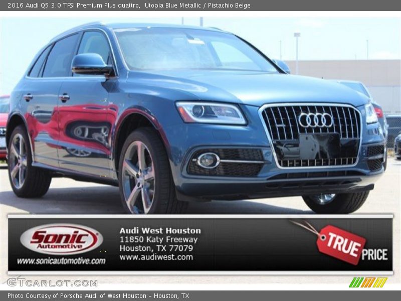 Utopia Blue Metallic / Pistachio Beige 2016 Audi Q5 3.0 TFSI Premium Plus quattro