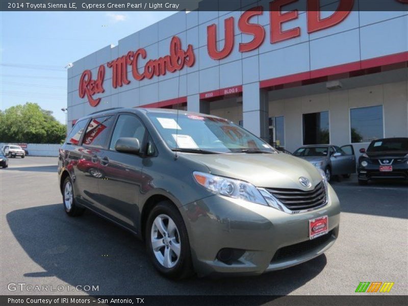 Cypress Green Pearl / Light Gray 2014 Toyota Sienna LE