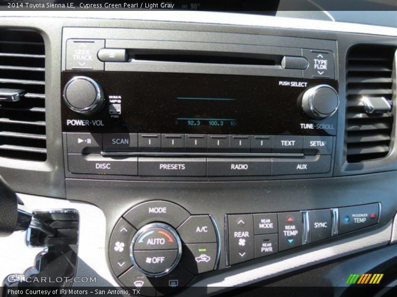 Cypress Green Pearl / Light Gray 2014 Toyota Sienna LE