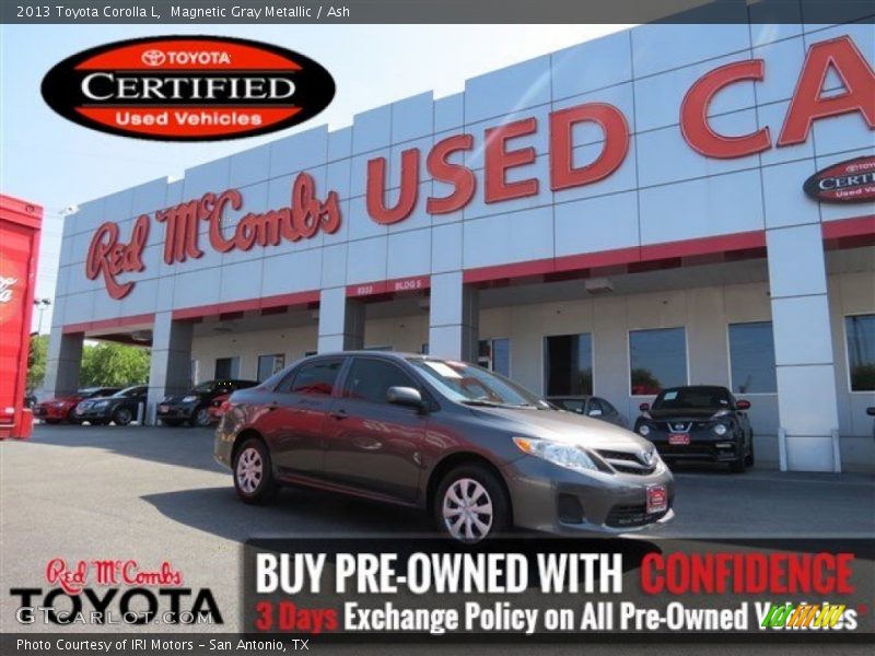 Magnetic Gray Metallic / Ash 2013 Toyota Corolla L