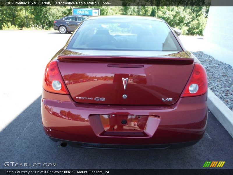 Performance Red Metallic / Ebony 2009 Pontiac G6 V6 Sedan