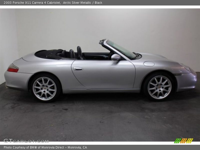 Arctic Silver Metallic / Black 2003 Porsche 911 Carrera 4 Cabriolet