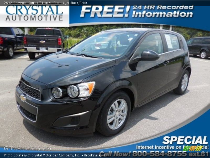 Black / Jet Black/Brick 2012 Chevrolet Sonic LT Hatch