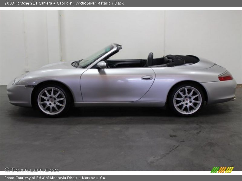 Arctic Silver Metallic / Black 2003 Porsche 911 Carrera 4 Cabriolet