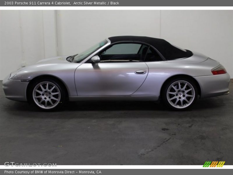 Arctic Silver Metallic / Black 2003 Porsche 911 Carrera 4 Cabriolet