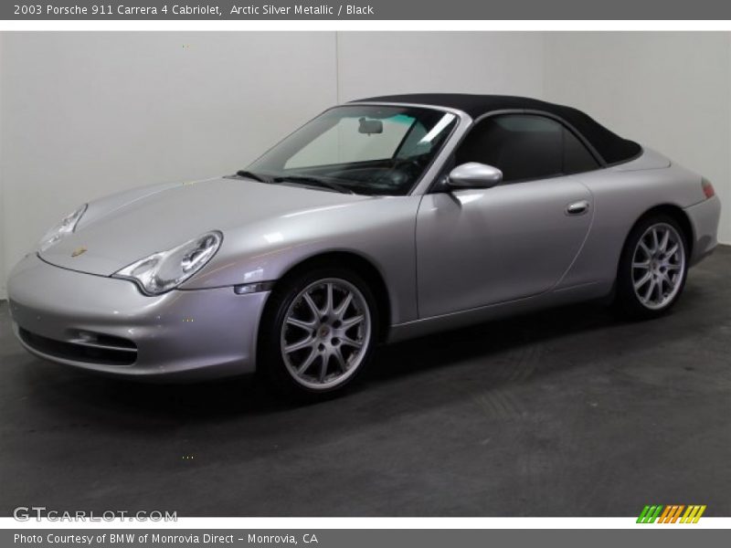 Arctic Silver Metallic / Black 2003 Porsche 911 Carrera 4 Cabriolet