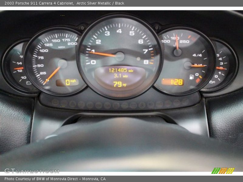 Arctic Silver Metallic / Black 2003 Porsche 911 Carrera 4 Cabriolet