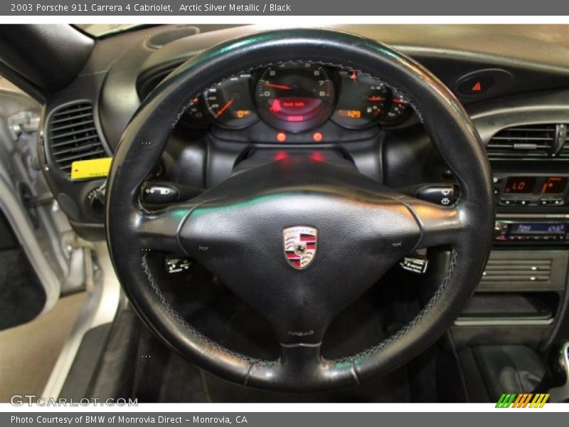 Arctic Silver Metallic / Black 2003 Porsche 911 Carrera 4 Cabriolet