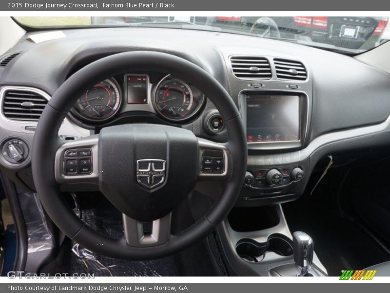 Fathom Blue Pearl / Black 2015 Dodge Journey Crossroad