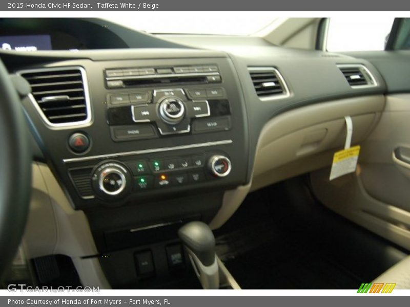 Taffeta White / Beige 2015 Honda Civic HF Sedan