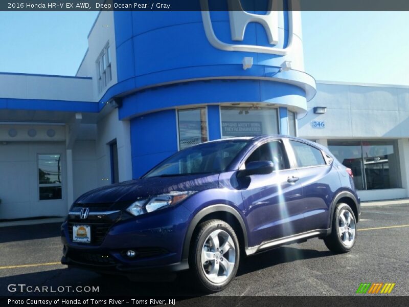 Deep Ocean Pearl / Gray 2016 Honda HR-V EX AWD