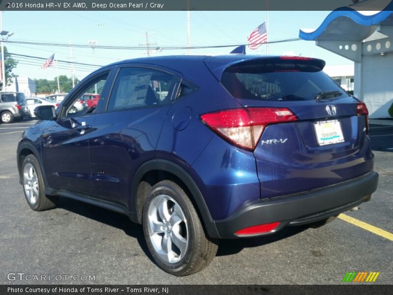 Deep Ocean Pearl / Gray 2016 Honda HR-V EX AWD