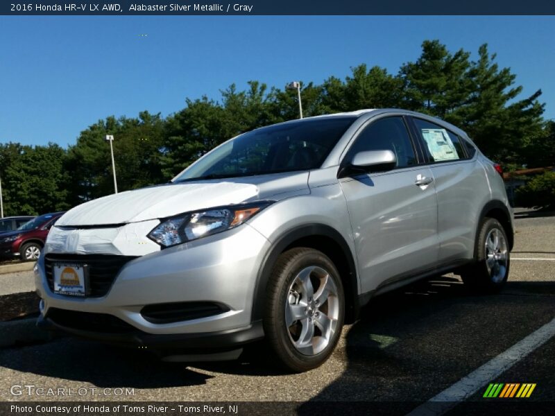 Alabaster Silver Metallic / Gray 2016 Honda HR-V LX AWD