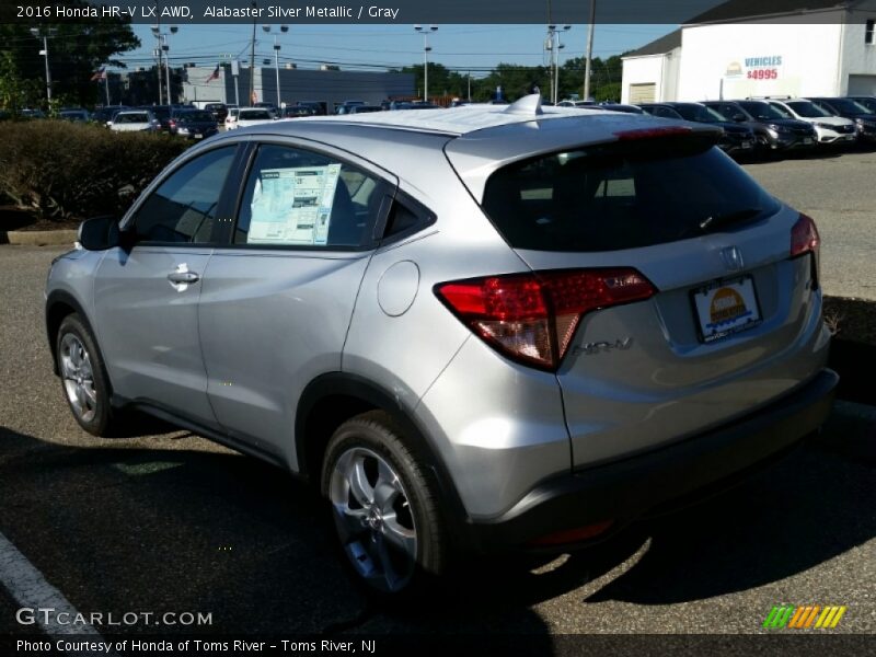 Alabaster Silver Metallic / Gray 2016 Honda HR-V LX AWD
