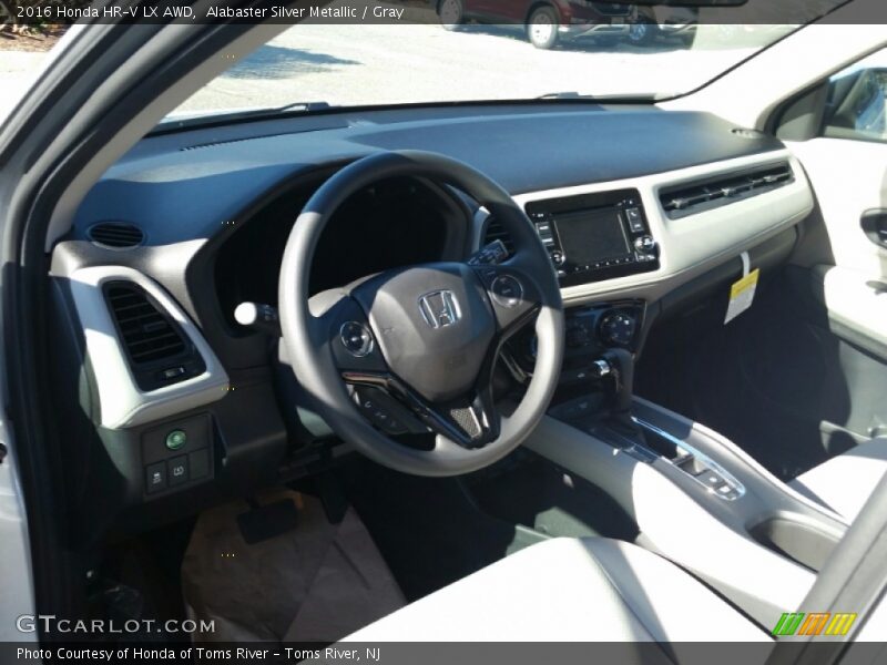 Alabaster Silver Metallic / Gray 2016 Honda HR-V LX AWD