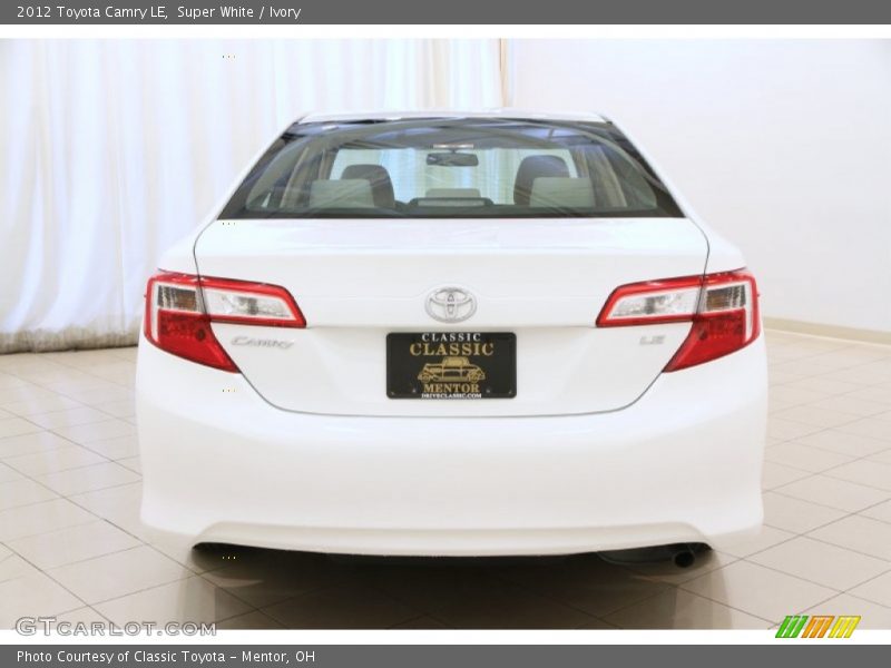 Super White / Ivory 2012 Toyota Camry LE