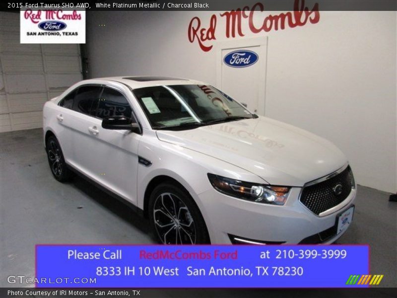 White Platinum Metallic / Charcoal Black 2015 Ford Taurus SHO AWD