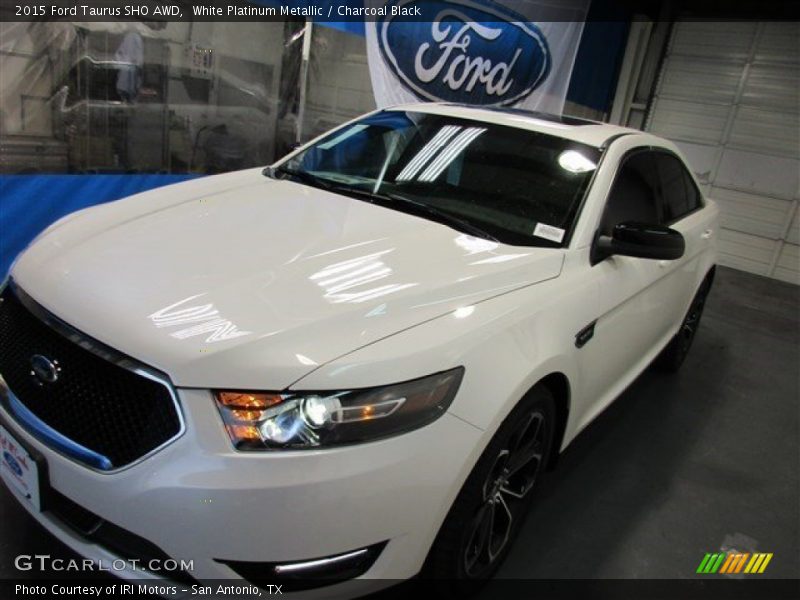 White Platinum Metallic / Charcoal Black 2015 Ford Taurus SHO AWD