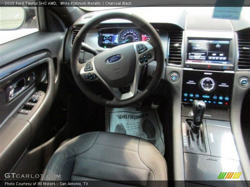 White Platinum Metallic / Charcoal Black 2015 Ford Taurus SHO AWD