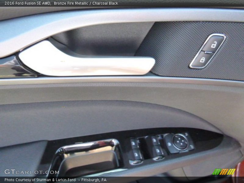 Bronze Fire Metallic / Charcoal Black 2016 Ford Fusion SE AWD
