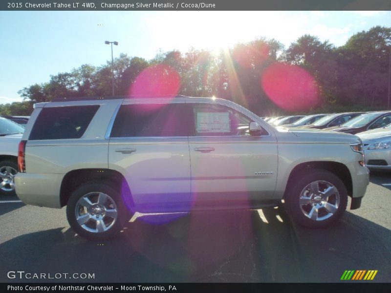 Champagne Silver Metallic / Cocoa/Dune 2015 Chevrolet Tahoe LT 4WD