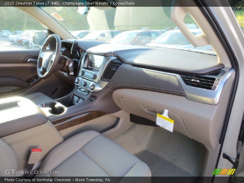 Champagne Silver Metallic / Cocoa/Dune 2015 Chevrolet Tahoe LT 4WD