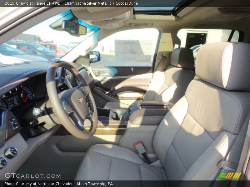 Champagne Silver Metallic / Cocoa/Dune 2015 Chevrolet Tahoe LT 4WD
