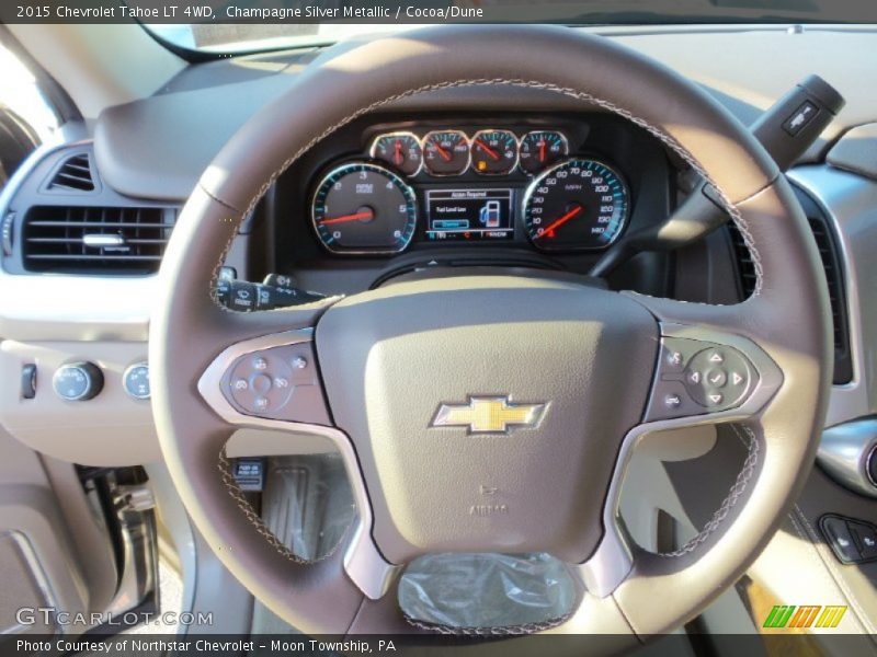 Champagne Silver Metallic / Cocoa/Dune 2015 Chevrolet Tahoe LT 4WD