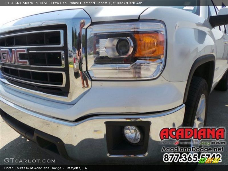 White Diamond Tricoat / Jet Black/Dark Ash 2014 GMC Sierra 1500 SLE Crew Cab