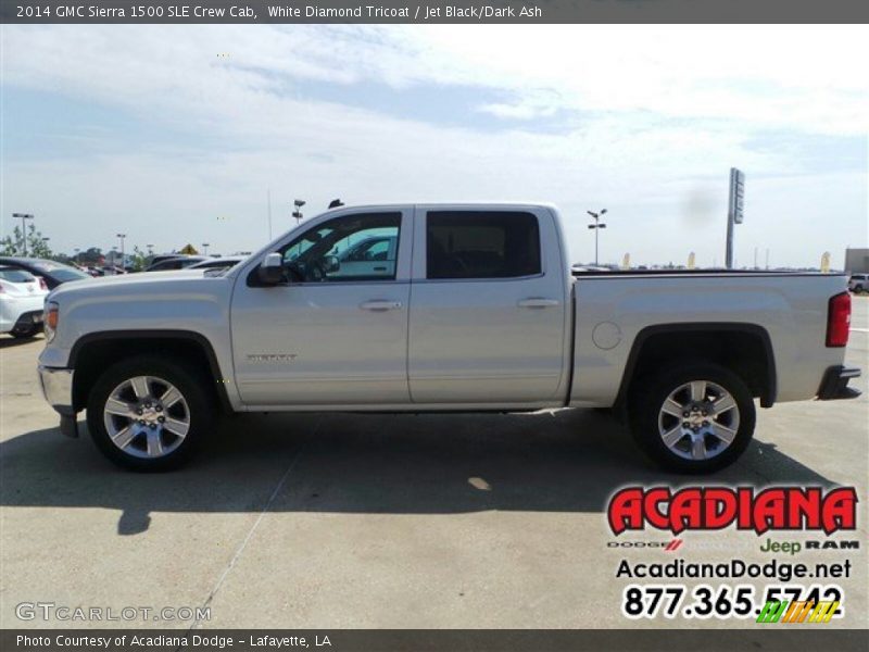 White Diamond Tricoat / Jet Black/Dark Ash 2014 GMC Sierra 1500 SLE Crew Cab