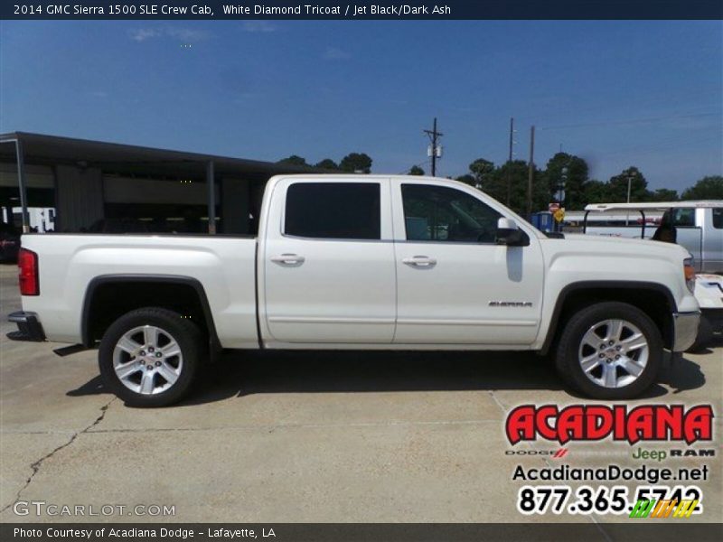 White Diamond Tricoat / Jet Black/Dark Ash 2014 GMC Sierra 1500 SLE Crew Cab