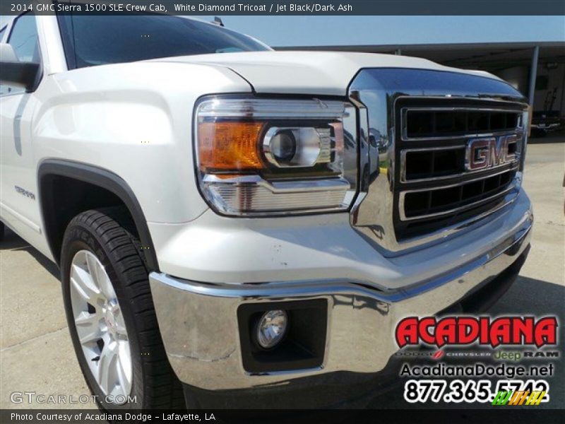 White Diamond Tricoat / Jet Black/Dark Ash 2014 GMC Sierra 1500 SLE Crew Cab