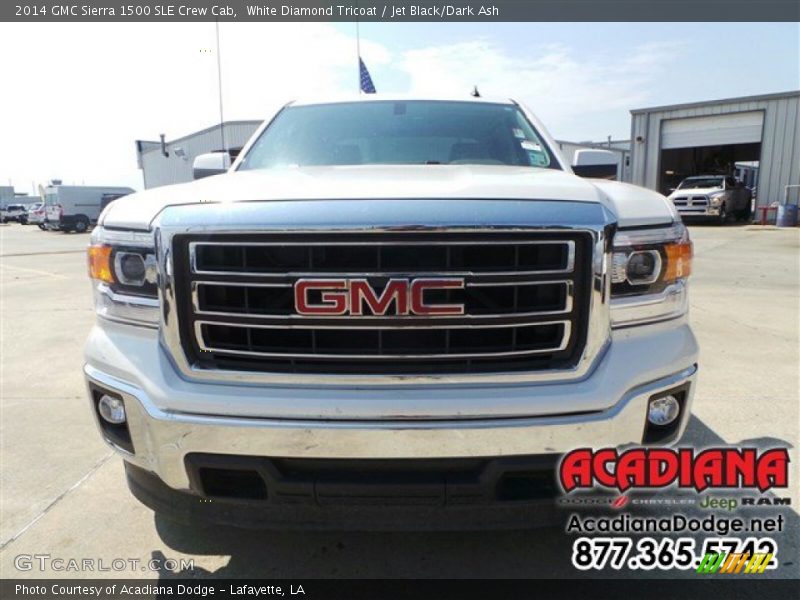 White Diamond Tricoat / Jet Black/Dark Ash 2014 GMC Sierra 1500 SLE Crew Cab
