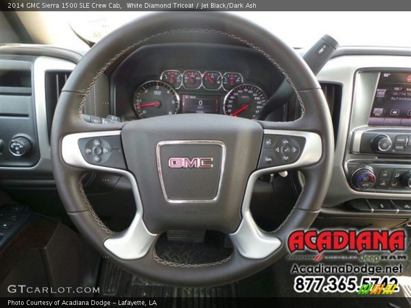 White Diamond Tricoat / Jet Black/Dark Ash 2014 GMC Sierra 1500 SLE Crew Cab