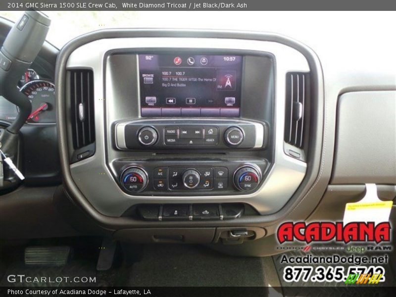 White Diamond Tricoat / Jet Black/Dark Ash 2014 GMC Sierra 1500 SLE Crew Cab